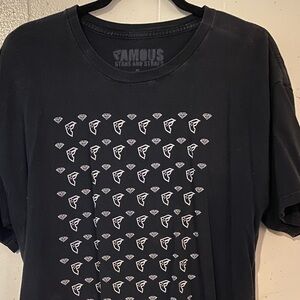 Famous Stars & Straps Black Tee with White Graphic